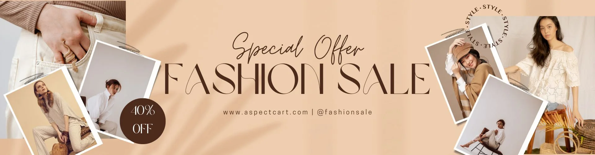Banner de oferta especial para uma loja de moda online